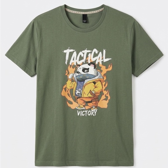 Other - Green Tactical Panda Graphic T-Shirt